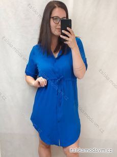 Šaty košilové oversize krátký rukáv dámské (M/L//XL ONE SIZE) ITALSKÁ MÓDA IM422525/DR