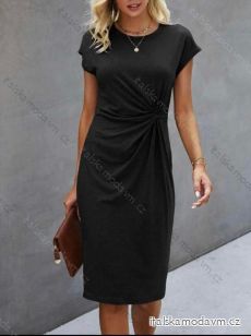 Šaty elegantní krátký rukáv dámské (S/M/L ONE SIZE) ITALSKÁ MÓDA IMD22507