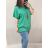 Tunika s príveskom krátky rukáv dámska nadrozmer (4XL/5XL ONE SIZE) TALIANSKA MODA IM422483LH/DR3 zelená
