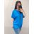 Tunika s príveskom krátky rukáv dámska nadrozmer (4XL/5XL ONE SIZE) TALIANSKA MODA IM422483LH/DR2 kráľovská modrá