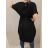 Šaty oversize krátký rukáv dámské nadrozměr (2XL/3XL ONE SIZE) ITALSKÁ MÓDA IM42222/DR 2XL/3XL Černá