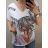 Tunika oversize krátký rukáv dámská nadrozměr (XL/2XL/3XL ONE SIZE) ITALSKÁ MÓDA IMB22061
