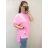 Tunika krátky rukáv dámska (XL/2XL/3XL ONE SIZE) TALIANSKA MÓDA IM422434/DR 2XL/3XL ružová