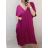 Šaty dlouhé maxi oversize krátký rukáv dámské viskoza nadrozměr (3XL/4XL/5XL ONE SIZE) ITALSKÁ MÓDA IMC22380/DRvínová