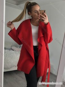 Kabát krátký flaušový dlouhý rukáv dámský (S/M ONE SIZE) ITALSKÁ MÓDA IMWY21494