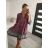 Šaty s krátkým rukávem dámské (S/M/L/XL ONE SIZE) ITALSKÁ MÓDA IMF22DRESS