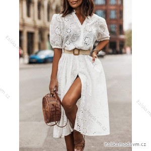 Šaty letní krajkové krátký rukáv dámské (S/M ONE SIZE) ITALSKÁ MÓDA IMM22SY22020