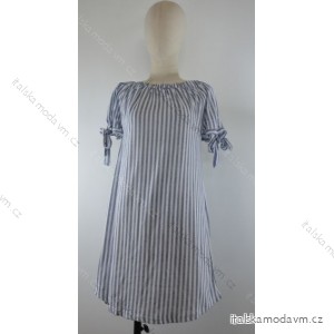 Šaty letní krátký rukáv dámské proužek (S/M ONE SIZE) ITALSKÁ MÓDA IMPSH223588