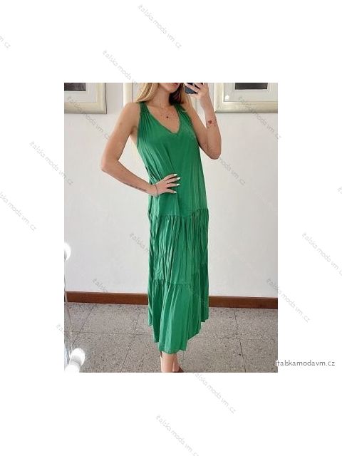 Šaty dlouhé letní na ramínka dámské (S/M ONE SIZE) ITALSKÁ MÓDA IMPBB2222604