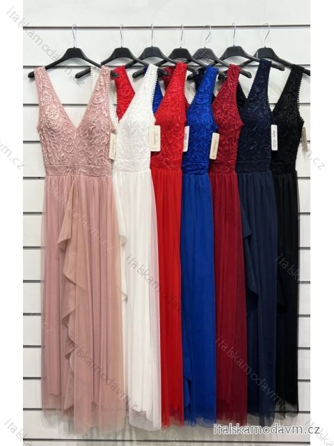 Šaty společenské elegantní letní bez rukávu dámské (S/M ONE SIZE) ITALSKÁ MÓDA IMPSH224567