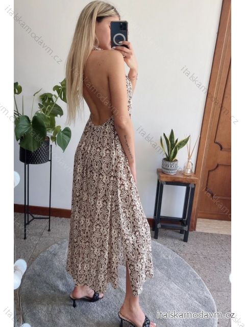 Šaty dlouhé letní bez rukávu dámské (S/M ONE SIZE) ITALSKÁ MÓDA IMPBB22F12243