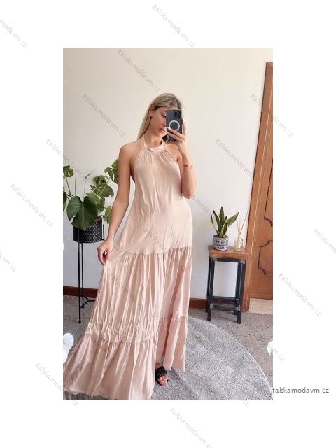 Šaty dlouhé letní bez rukávu dámské (S/M ONE SIZE) ITALSKÁ MÓDA IMPBB22F12247