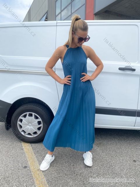 Šaty letní dlouhé na ramínka dámské (S/M ONE SIZE) ITALSKÁ MÓDA IMPDY222XFH1372