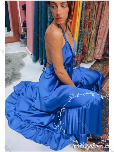 Šaty letní dlouhé na ramínka dámské (S/M ONE SIZE) ITALSKÁ MÓDA IMPBR22H1039-R2