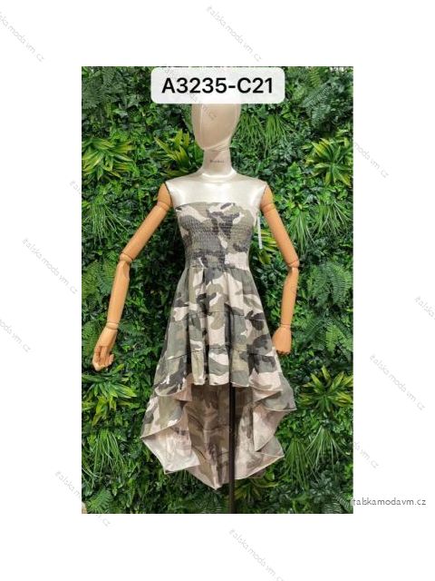 Šaty letní bez rukávu dámské maskáč (S/M ONE SIZE) ITALSKÁ MÓDA IMPBR22A3235-C21