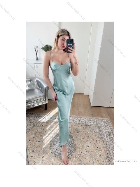 Šaty dlhé letné elegantné na ramienka dámske (S/M ONE SIZE) TALIANSKA MÓDA IMPBB22C23128