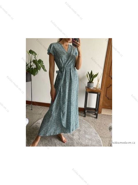 Šaty letné krátky rukáv dámske (S/M ONE SIZE) TALIANSKA MÓDA IMPBB22F12277