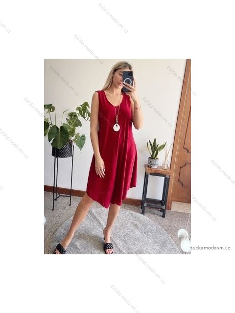 Šaty letní bez rukávu s přívěskem dámské (S/M ONE SIZE) ITALSKÁ MÓDA IMPBB2250188v