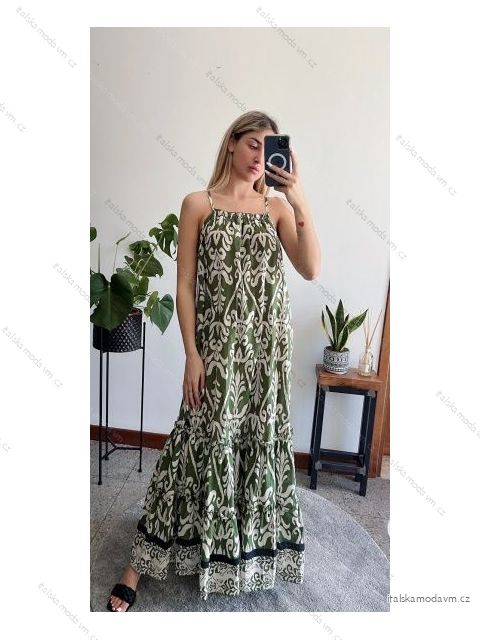 Šaty dlouhé letní na ramínka dámské (S/M ONE SIZE) ITALSKÁ MÓDA IMPBB22Q2998