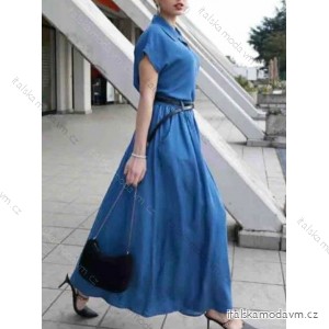Šaty riflové dlouhé košilové dámské (S/M ONE SIZE) ITALSKÁ MÓDA IMM22817