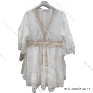 Šaty letní krajkové krátký rukáv dámské (S/M ONE SIZE) ITALSKÁ MÓDA IMM22846