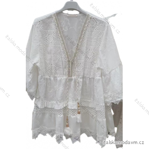 Šaty letní krajkové krátký rukáv dámské (S/M ONE SIZE) ITALSKÁ MÓDA IMM22853