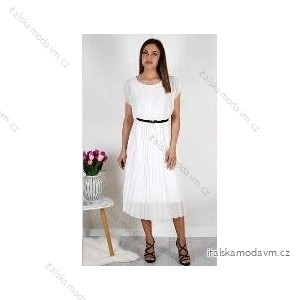 Šaty letní dlouhé skládané krátký rukáv dámské (S/M ONE SIZE) ITALSKá MóDA IM422743