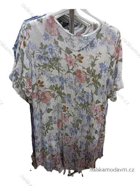 Šaty letní krátký rukáv dámská nadrozměr (XL/2XL/3XL ONE SIZE) ITALSKÁ MÓDA IM422779