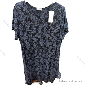 Šaty letní krátký rukáv dámská nadrozměr (XL/2XL/3XL ONE SIZE) ITALSKÁ MÓDA IM422780