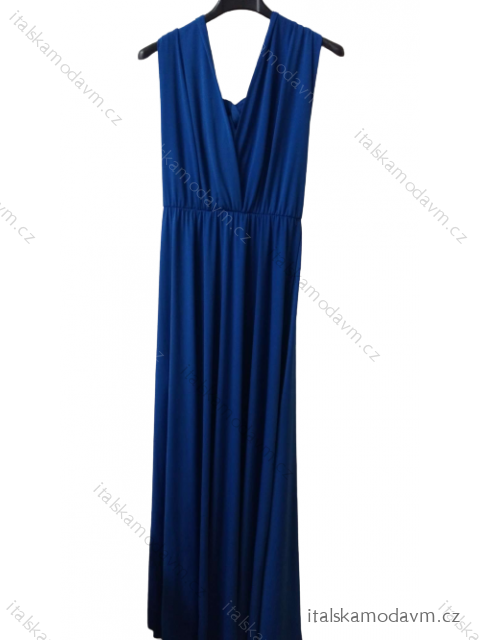 Šaty dlouhé letní elegantní bez rukávu dámské (S/M ONE SIZE) ITALSKÁ MÓDA IMPDY22YX0609/0690/DR Modrá královská M/L