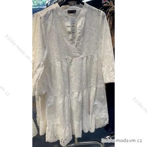 Šaty krajkované bavlněné krátký rukáv dámské (S/M ONE SIZE) ITALSKÁ MÓDA IMM22un5250