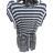 Šaty letní sportovní krátký rukáv proužek dámské (S/M ONE SIZE) ITALSKÁ MÓDA IM722105