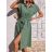Šaty košeľové krátky rukáv dámske (S/M/L/XL ONE SIZE) TALIANSKA MÓDA IMD225244 béžová