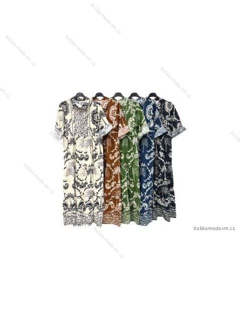 Šaty letní krátký rukáv dámské (S/M ONE SIZE) ITALSKÁ MÓDA IMPLM223001