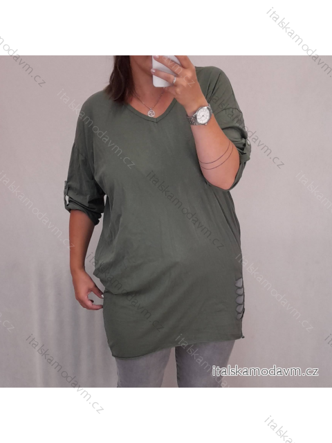 Šaty oversize krátky rukáv dámske (SM / L ONE SIZE) TALIANSKÁ MÓDA IMD21956/DR