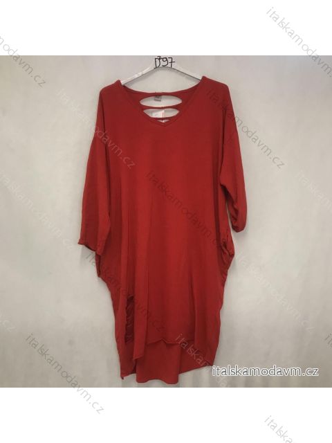 Šaty oversize krátký rukáv dámské (SM/L ONE SIZE) ITALSKÁ MÓDA IMD21956/DR S/M/L červená