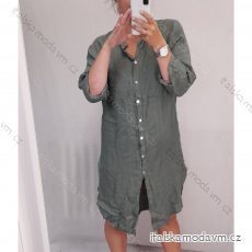 Šaty košilové 3/4 rukáv dámské ( XL / 3XL ONE SIZE) ITALSKá MóDA IM721PAOLO/DR