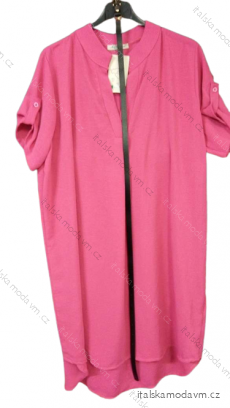 Tunika prodloužená/šaty s páskem krátký rukáv dámská (M/L/XL ONE SIZE) ITALSKÁ MÓDA IMWT22050/DR