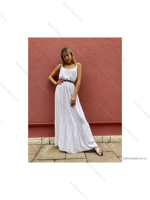 Šaty dlouhé letní na ramínka dámské (S/M ONE SIZE) ITALSKÁ MÓDA IMPBB22V3043