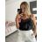 Top/tílko krajkové na ramínka dámské (S/M ONE SIZE) ITALSKÁ MÓDA IMPBB2221672/21837/DR Černá S/M