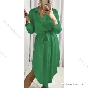 Šaty košilové dlouhý rukáv dámské (S/M/L ONE SIZE) ITALSKÁ MÓDA IMWB22192
