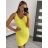 Šaty letní pletené na ramínka dámské (S/M ONE SIZE) TURECKÁ MÓDA TM922DIRTY/DR