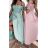 Šaty letní žabičkované dlouhé carmen dámské (S/M ONE SIZE) ITALSKÁ MÓDA IMWB215979/DR S/M Tyrkysový