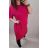 Šaty bavlněné volnočasové krátký rukáv dámské nadrozměr (XL/2XL ONE SIZE) ITALSKÁ MODA IM422103