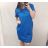 Šaty klasik bavlněné krátký rukáv dámské (XL/2XL ONE SIZE) ITALSKÁ MÓDA IM322104XL/DRkr. modrá