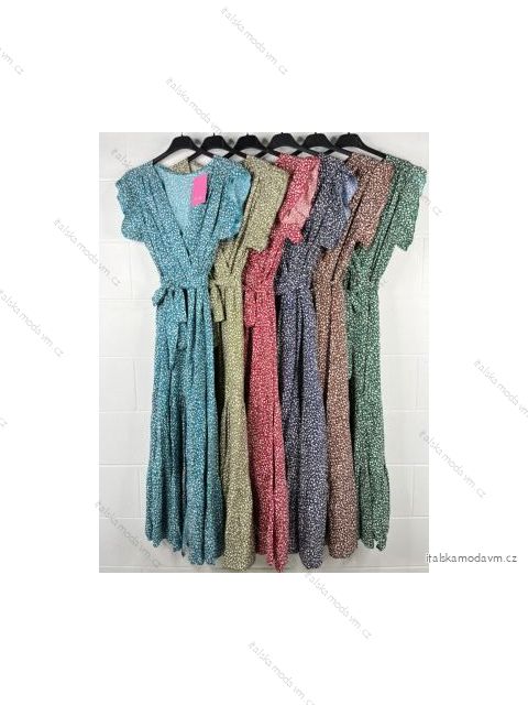 Šaty letní krátký rukáv dámské (S/M ONE SIZE) ITALSKÁ MÓDA IMPBB22F11227A