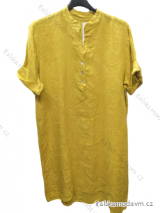 Šaty košilové krátký rukáv dámské (L/XL/2XLONE SIZE) ITALSKá MóDA IM722108/DR
