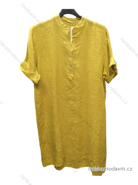 Šaty košeľové krátky rukáv dámske (L/Xl/2XL ONE SIZE) TALIANSKA MóDA IM722108/DR