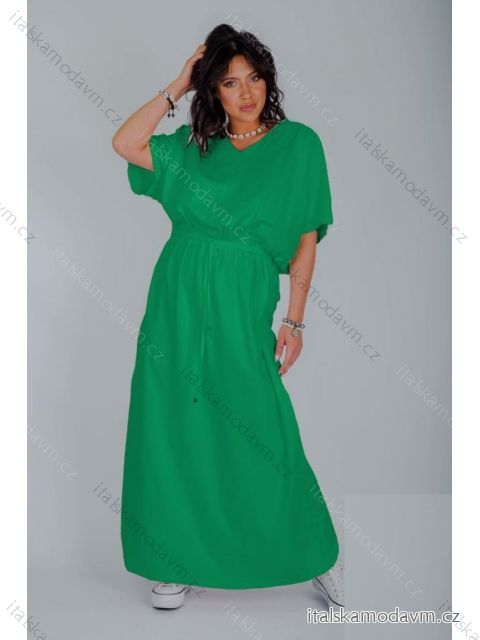 Šaty letné dlhé krátky rukáv dámske (XL/2XL/3XL ONE SIZE) TURECKÁ MÓDA IMLI227964/DR