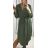 Šaty košilové dlouhý rukáv dámské (S/M/L ONE SIZE) ITALSKÁ MÓDA IMWB22192/DR Černá M/L